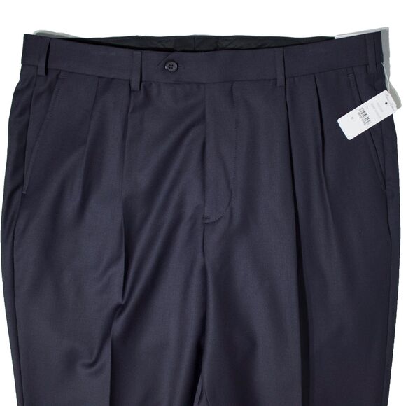 NWT Brooks Brothers Wool Blend Dress Pants Navy Blue Men 37x41 (Tailor to Fit) A - Picture 4 of 9